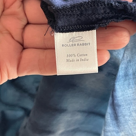 ROBERTA ROLLER RABBIT Indigo Idryss Malini Top Tie-Dye Sleeveless Top Tassels Sm - Picture 6 of 9